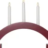 ABBE Batteridriven Träljusstake Båge 5L 32cm Röd