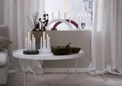 ABBE Batteridriven Träljusstake Båge 5L 32cm Röd