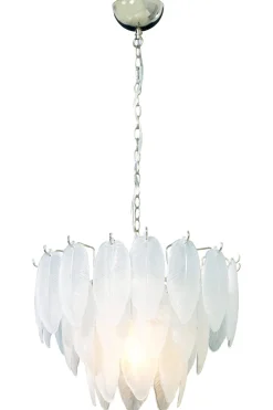 ADRIANA Taklampa 43cm Vit/Krom