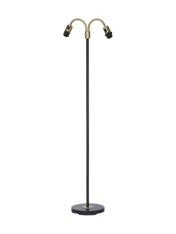 AMY Golvlampa Flex 2-Arm 150cm Svart/Antikmässing