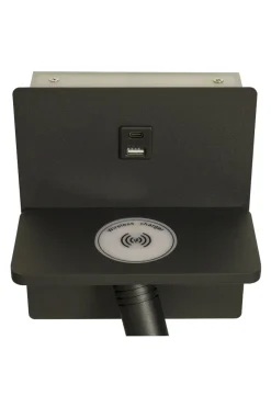 ASTOR Väggspot USB16cm Svart