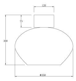 BELL Plafond Stor 35cm Matt Mässing/Rök