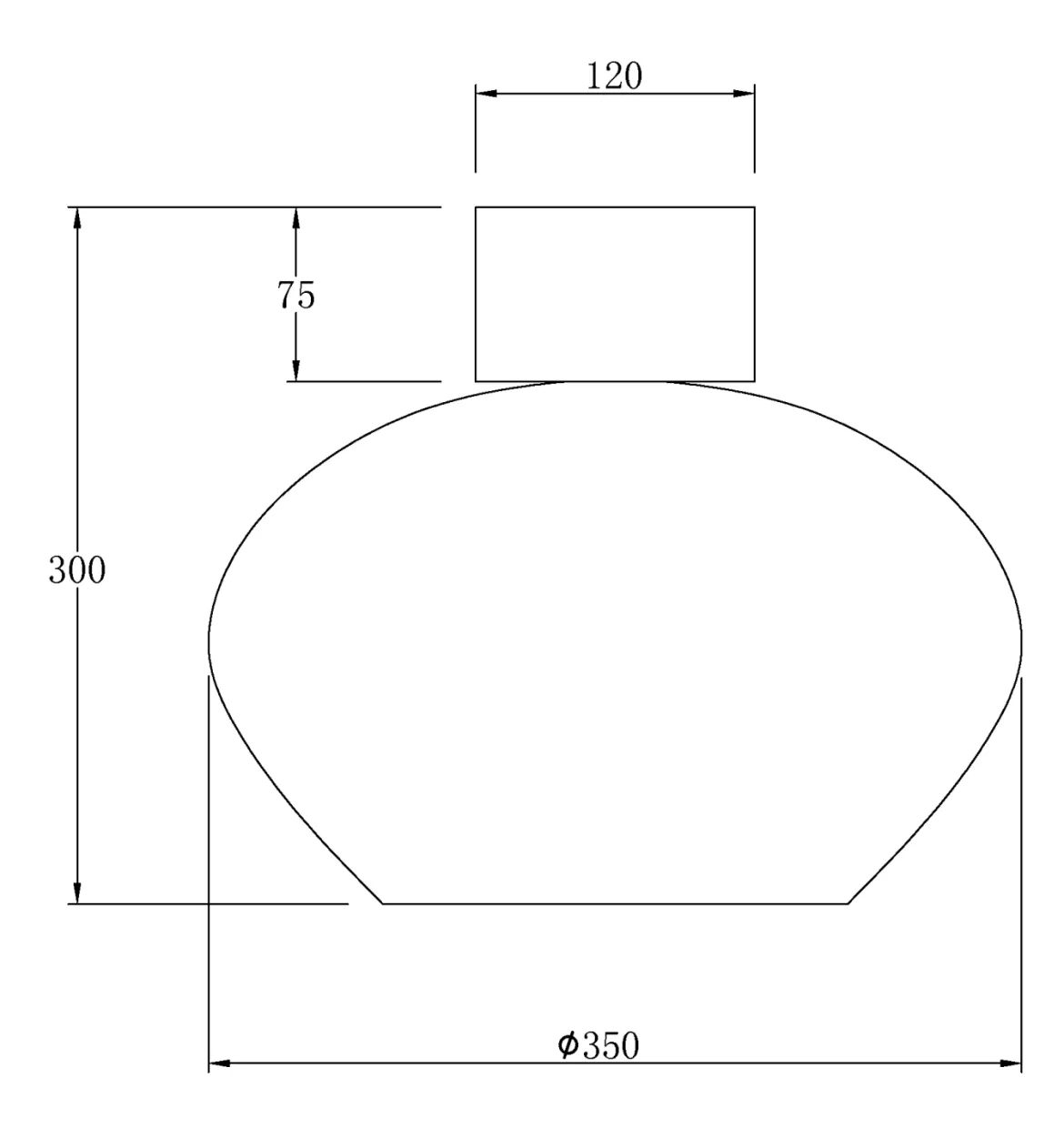 BELL Plafond Stor 35cm Matt Mässing/Rök