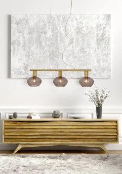 BELL Taklampa 3:a Rak 70cm Matt Mässing/Rök
