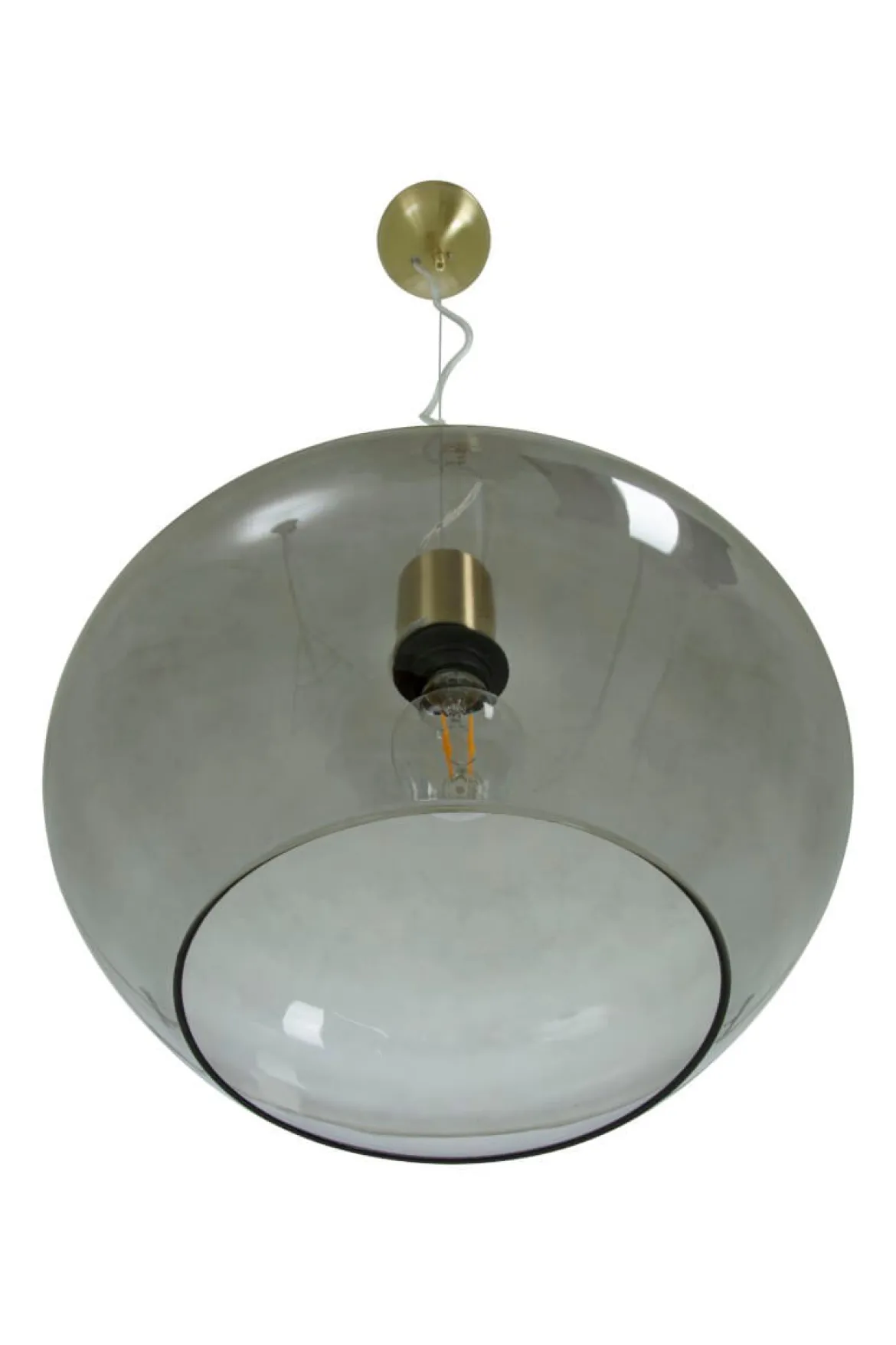 BELL Taklampa 35cm Matt Mässing/Rök