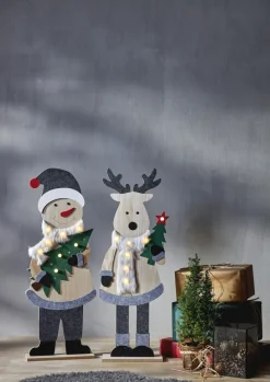 BILLY Inomhusdekoration Tomte Batteri 80cm Grå