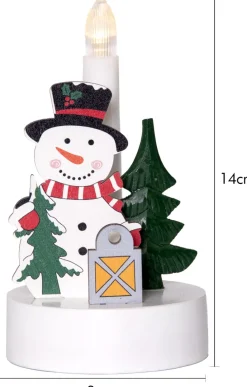 BILLY Ljusstake snögubbe 14cm Flerfärgad