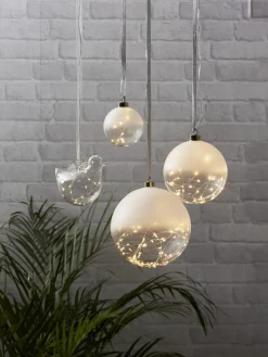 BIRD Glaskula 14cm 15LED Transparent