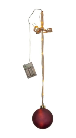 BLISS Glaskula Batteri 11cm 16LED Röd