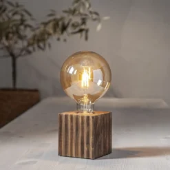 BOX Lampfot E27 10cm Trä