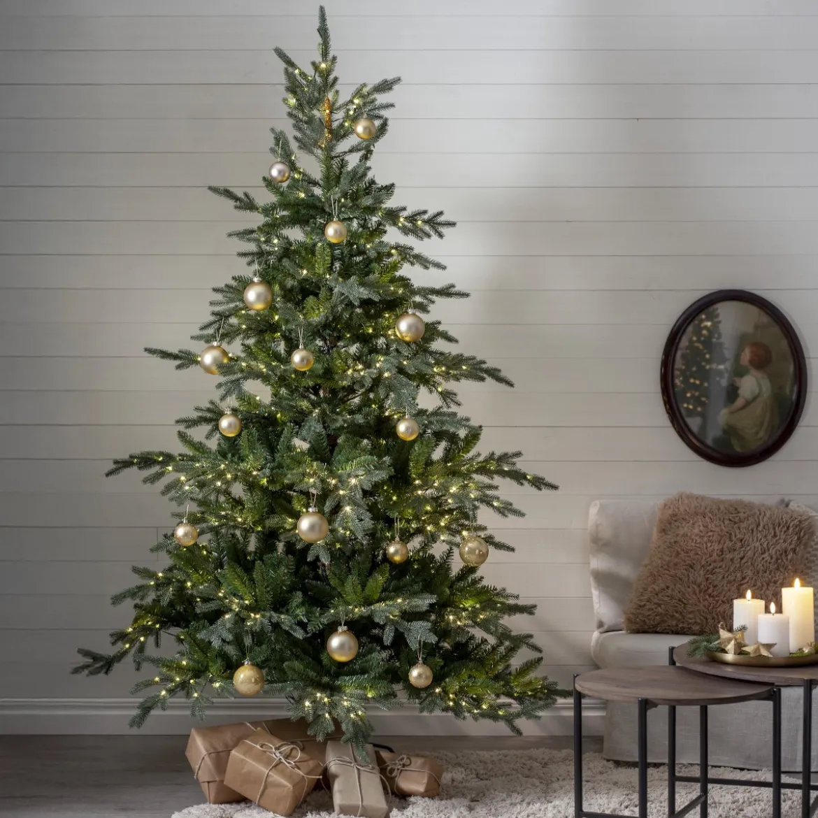 BREKSTAD Julgran 210cm 800LED Varmvit/Grön IP44