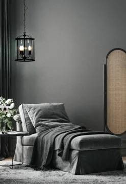BUDGIE Taklampa Ø28 41cm Svart/Rökgrå