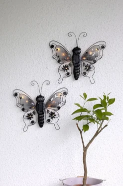 BUTTERFLY Solcellsdekoration 34cm Svart IP44