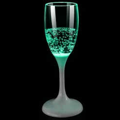 CHAMPANGEGLAS med LED 18cm Grön