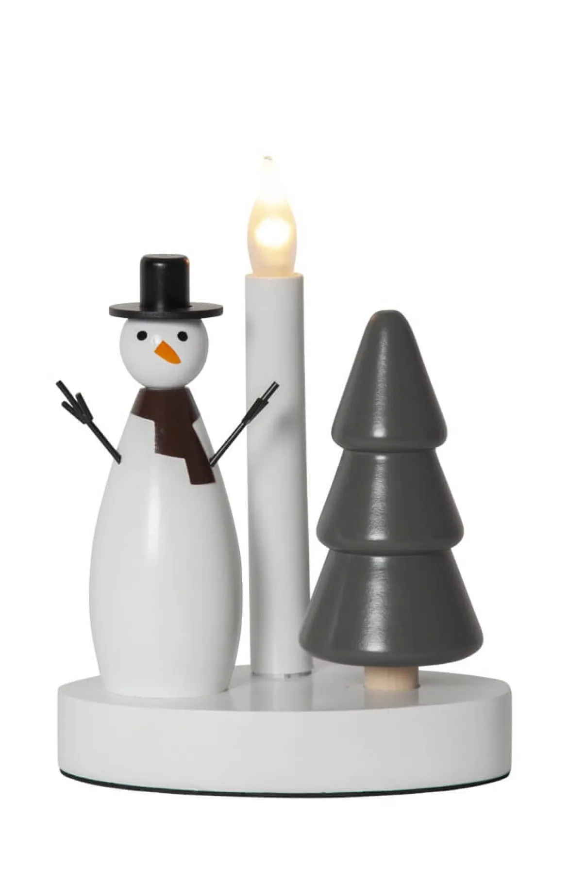CHRISTMAS JOY Ljusstake Snögubbe 21cm Vit