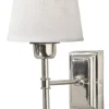 CLASSIC Vägglampa 27cm Krom/Vit Linneskärm