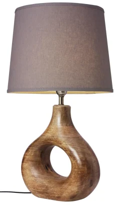 COTTEX Lampfot E27 37,5 cm Trä/Borstad mässing