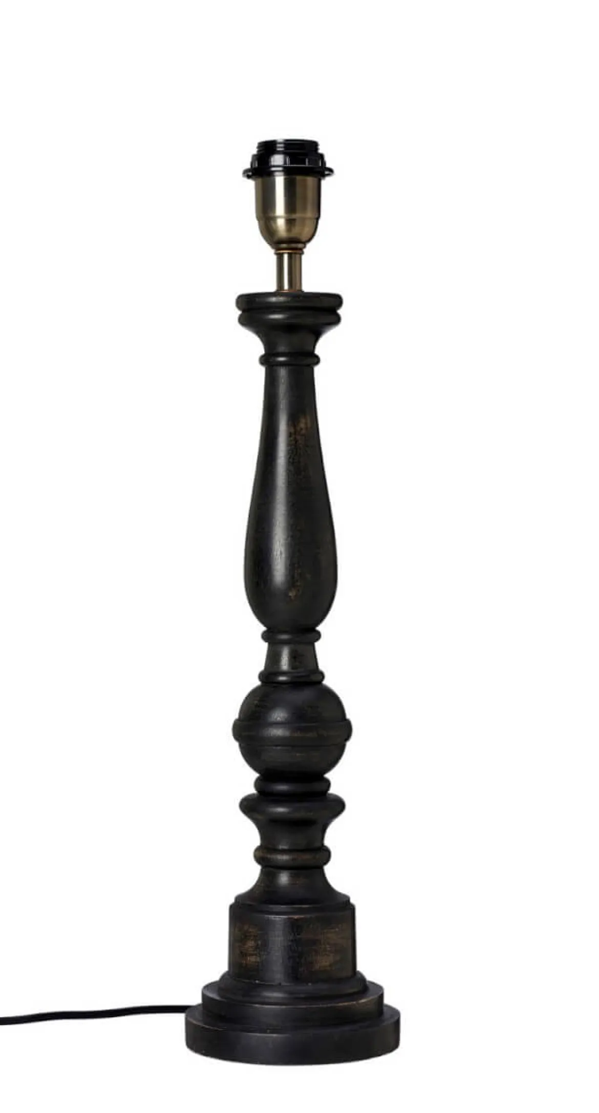 COTTEX Lampfot E27 57cm Svart/Borstad mässing