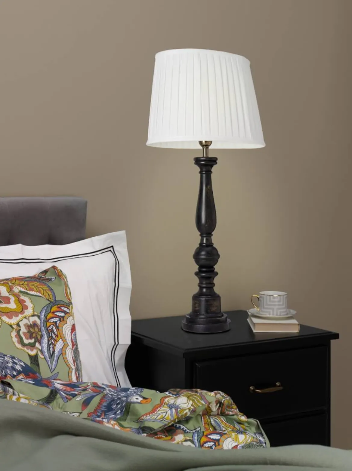 COTTEX Lampfot E27 57cm Svart/Borstad mässing