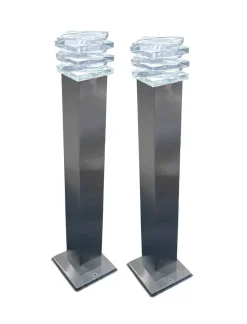 CRYSTAL LED Pollare 2-Pack Start Rostfritt Stål 50cm
