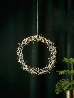 CURLY Hängande Krans 50cm 120LED Silver