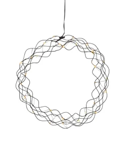 CURLY Hängande krans 30cm Svart