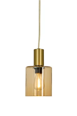 CYLINDER Fönsterlampa 16cm Matt Mässing/Amber