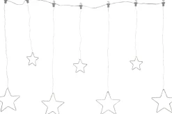 DEW DROP STARS Ljusgardin 1,2m 84LED Daylight/Silver