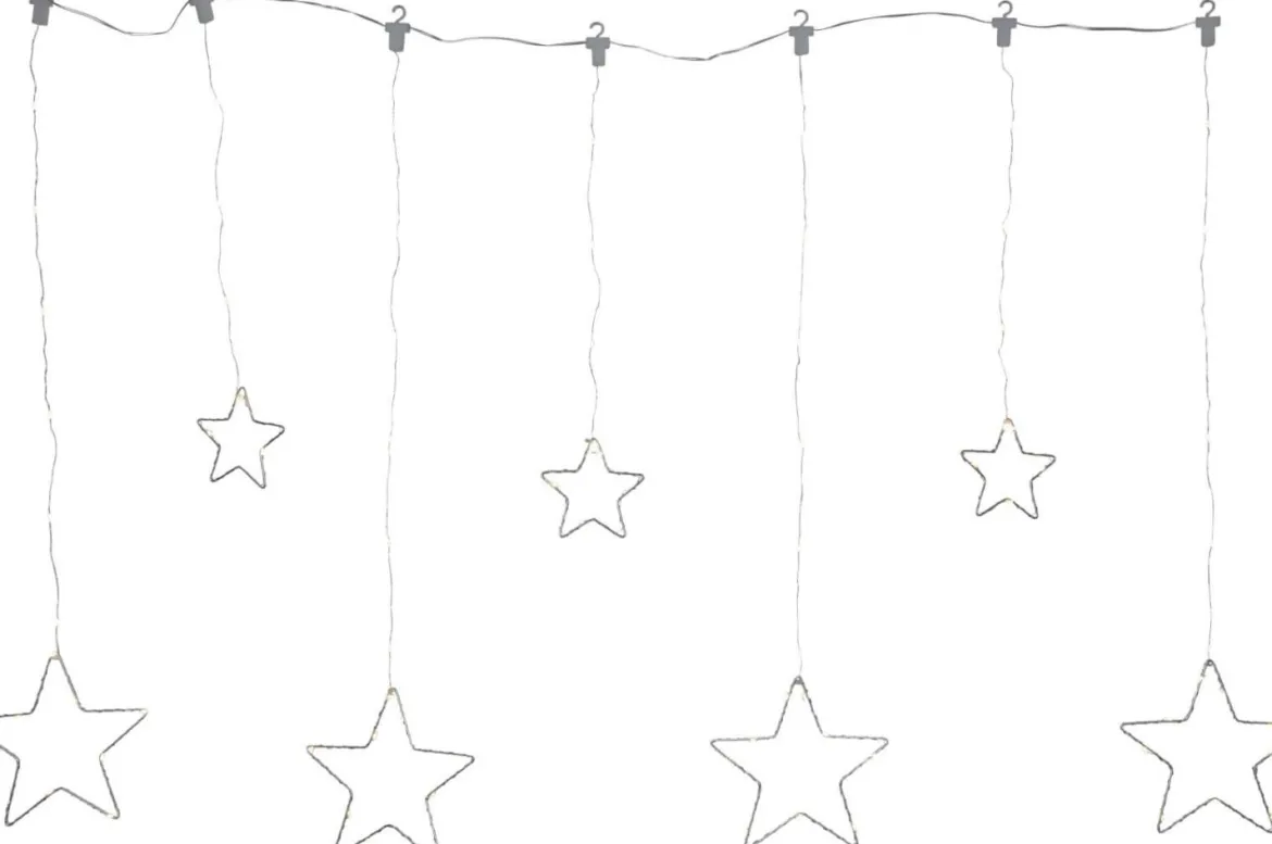 DEW DROP STARS Ljusgardin 1,2m 84LED Daylight/Silver