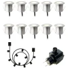 DEXTER Decklight 4cm 10-Pack inkl. Trafo 12V IP67