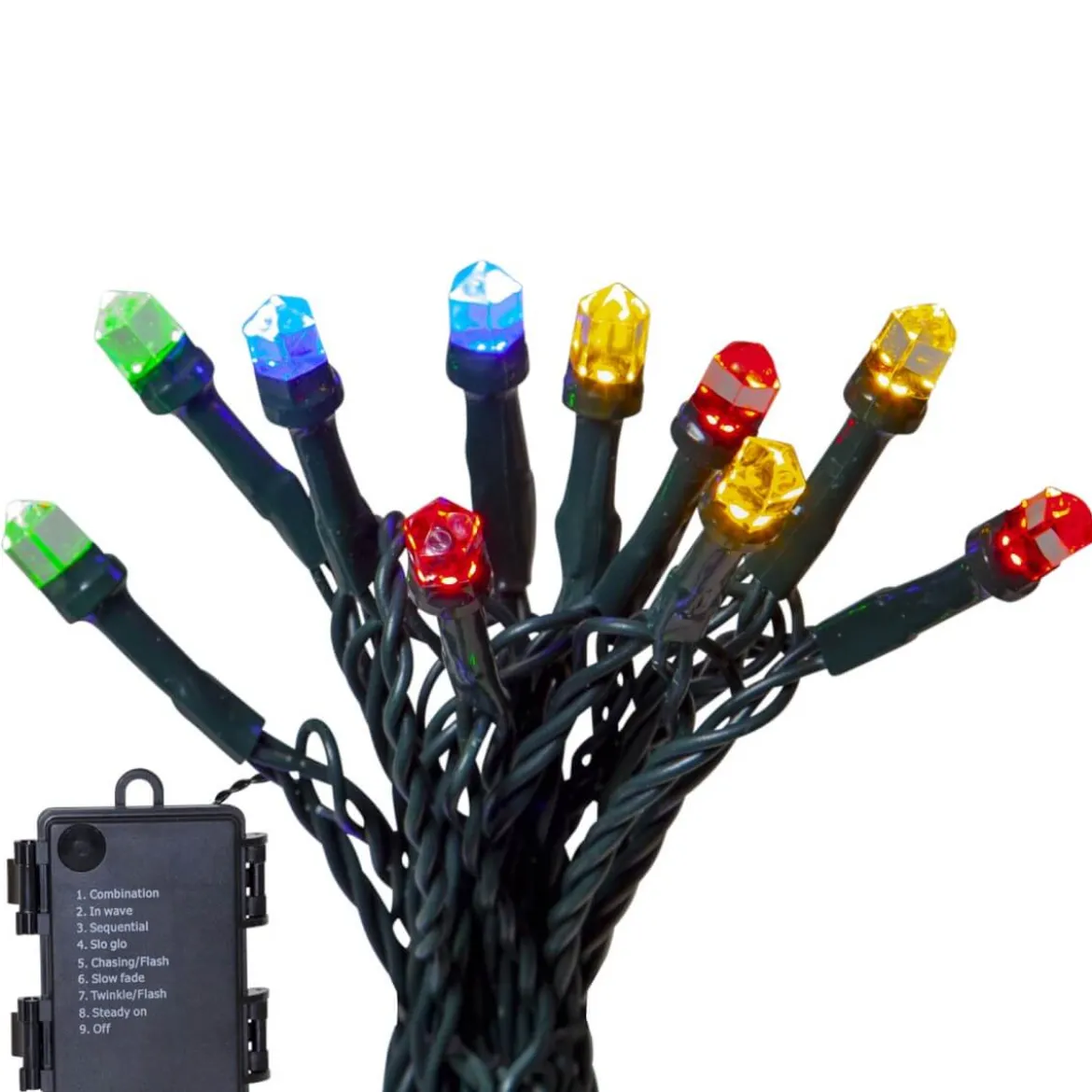 DIAMOND STAR LIGHT Batterislinga 80L 6m Svart/Flerfärgad IP44