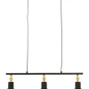 DUBLIN Taklampa 3:a 76cm Svart/Matt Mässing