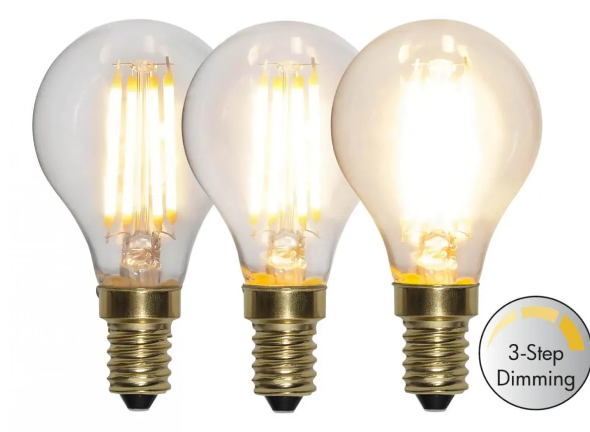 E14 Klot 3-Stegs Dimbar Minne SoftGlow 4W 2100K 400lm LED-Lampa