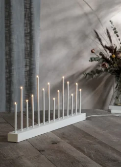 ECHO Träljusstake 14LED 77cm Vit