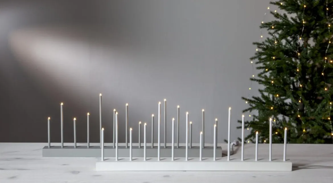 ECHO Träljusstake 14LED 77cm Vit