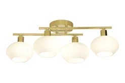 ELBA Plafond Bad 4L 60cm Matt Mässing/Opalvit IP44