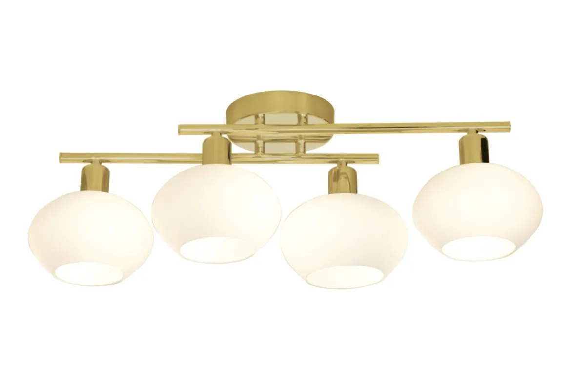 ELBA Plafond Bad 4L 60cm Matt Mässing/Opalvit IP44