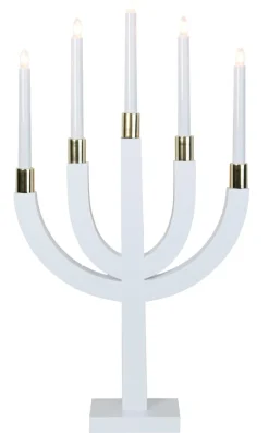 ELIAS Ljusstake 7L 67cm Vit/Guld