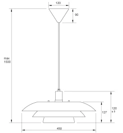 EPSILON Taklampa 45cm Svart