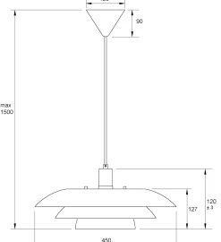 EPSILON Taklampa 45cm Vit