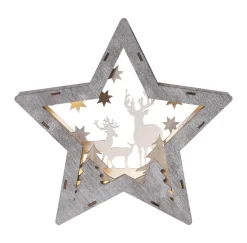 FAUNA Bordsdekoration 24cm 10LED Brun