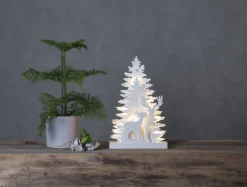 FAUNA Gran Bordsdekoration 44cm Vit