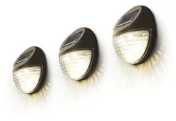 FENCY 3-PACK Solcells-Vägglykta 11cm Brun