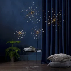FIREWORK Stjärna på fot 50cm 120LED Silver/Varmvit