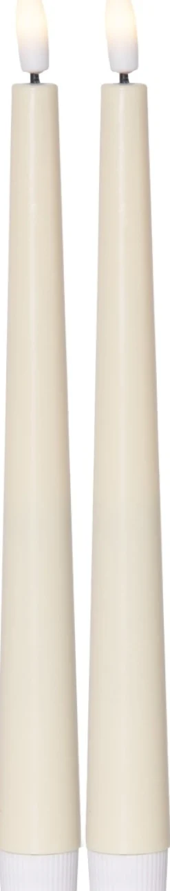 FLAMME CANDY LED-Antikljus 2-pack 26cm Gul