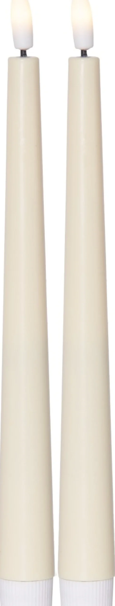 FLAMME CANDY LED-Antikljus 2-pack 26cm Gul