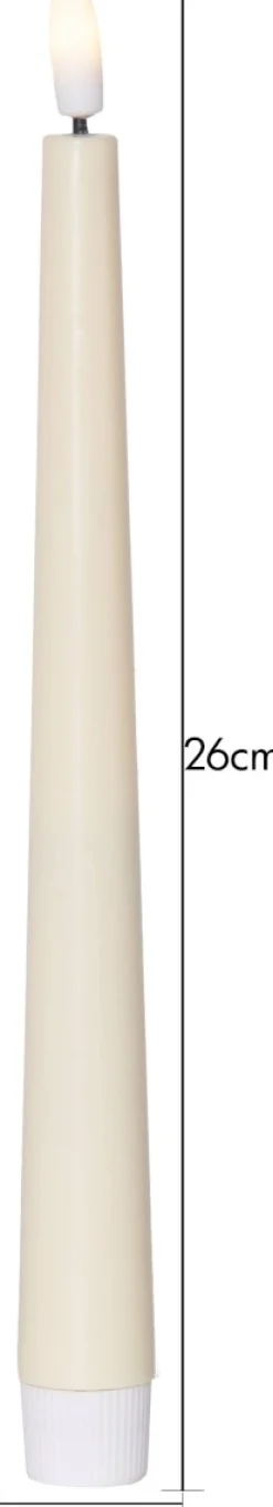 FLAMME CANDY LED-Antikljus 2-pack 26cm Gul