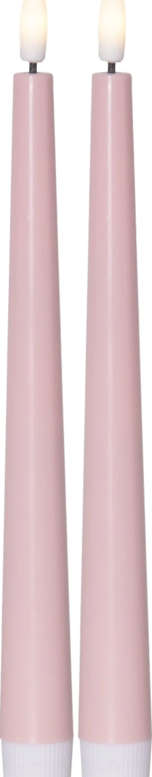 FLAMME CANDY LED-Antikljus 2-pack 26cm Rosa