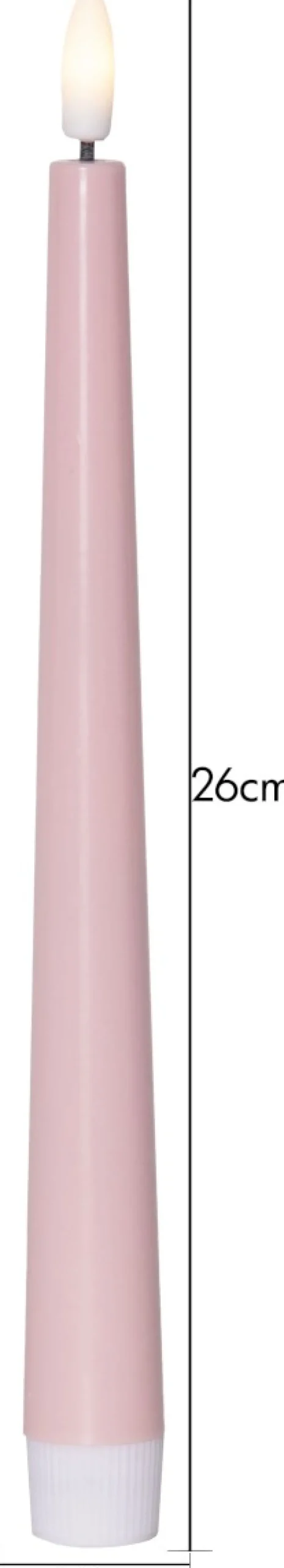 FLAMME CANDY LED-Antikljus 2-pack 26cm Rosa