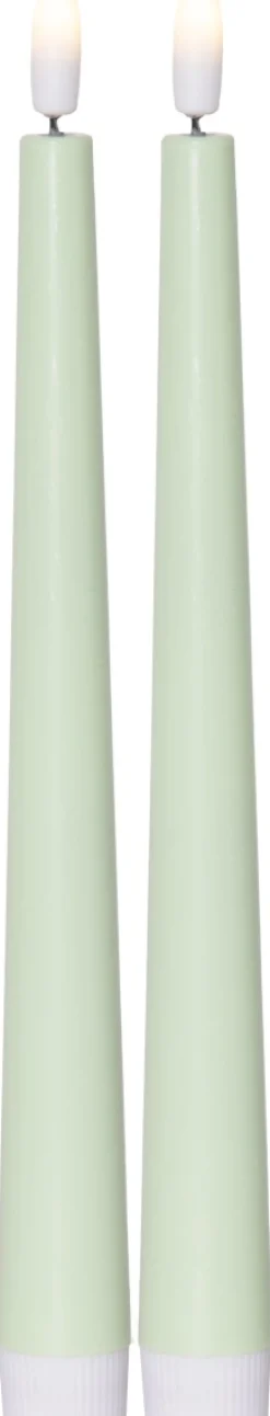 FLAMME CANDY LED-Antikljus 2-pack 26cm Grön